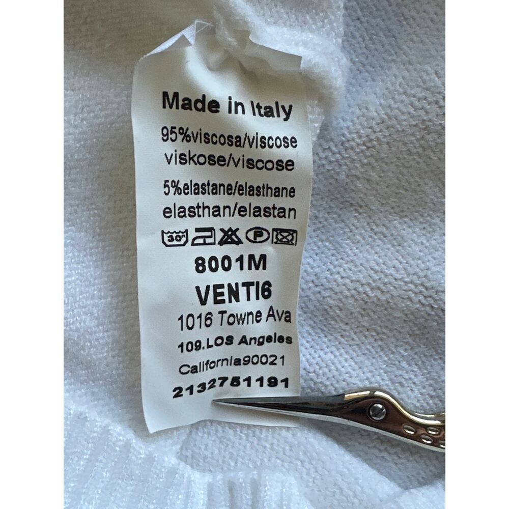 Venti6 Skull White Silver Rhinestone Oversized M Sweater Rockstar Metal Goth - Picture 7 of 12
